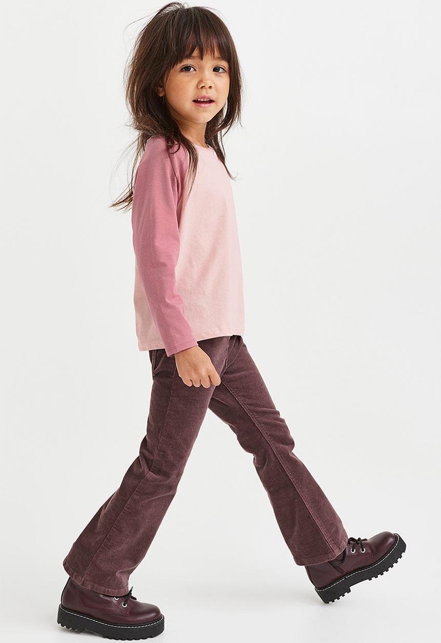 H&M - Long-sleeved cotton top - pink/light pink