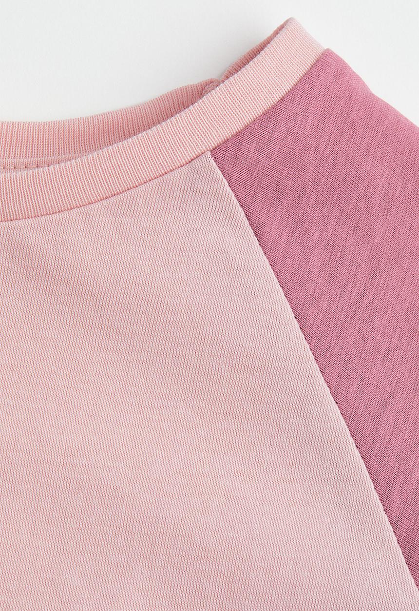 H&M - Long-sleeved cotton top - pink/light pink