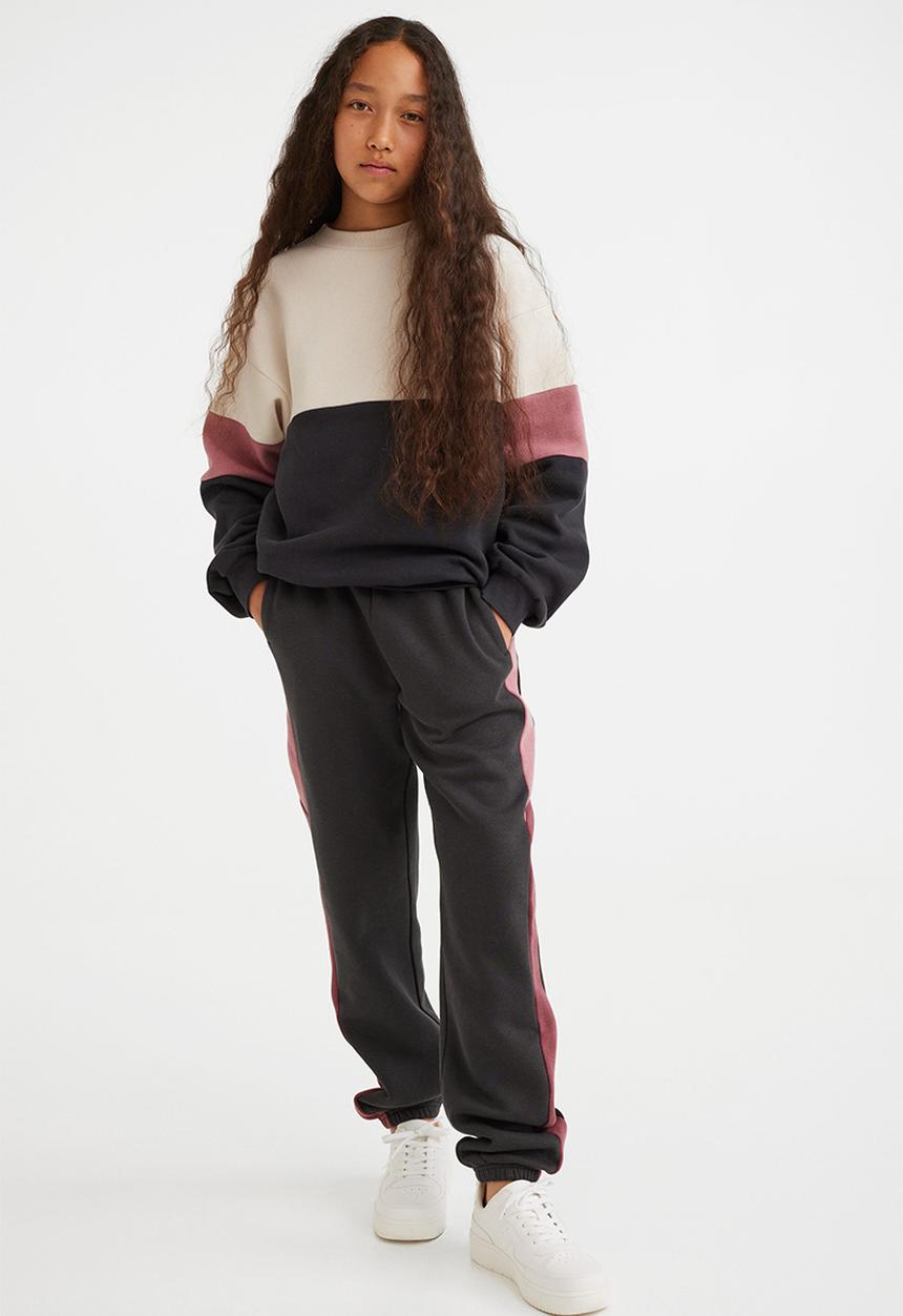H&M - Joggers - dark grey/pink