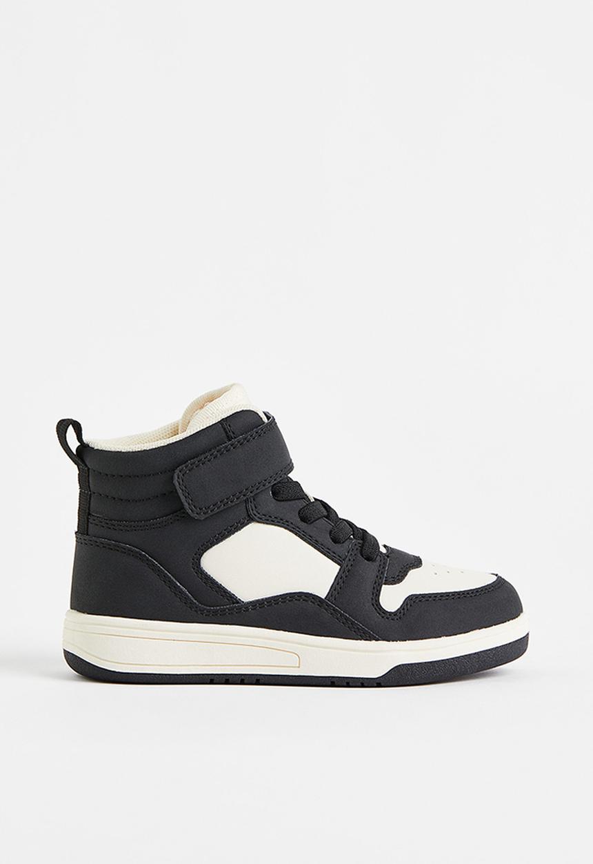 H&M - Hi-top trainers - black/white