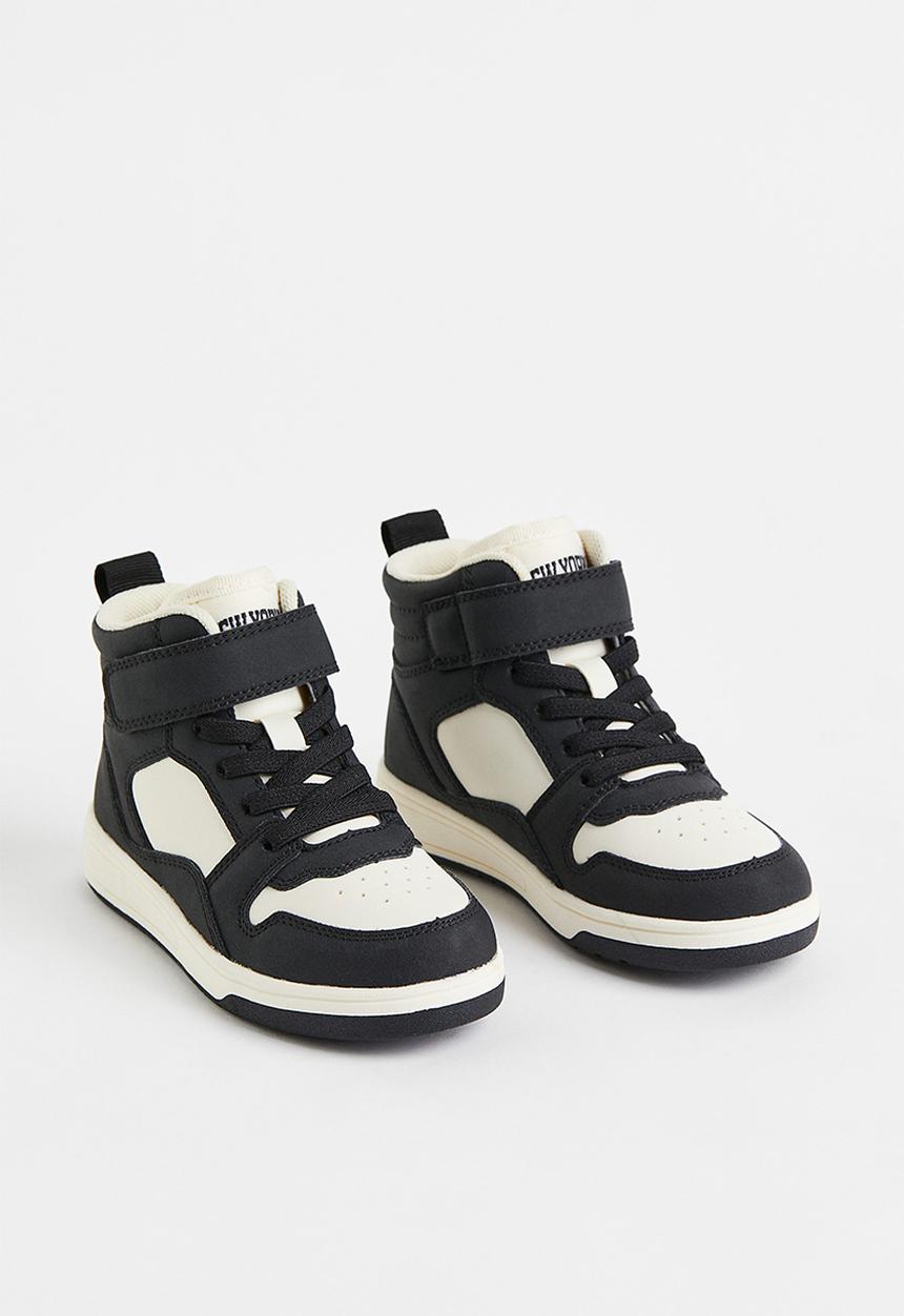 H&M - Hi-top trainers - black/white