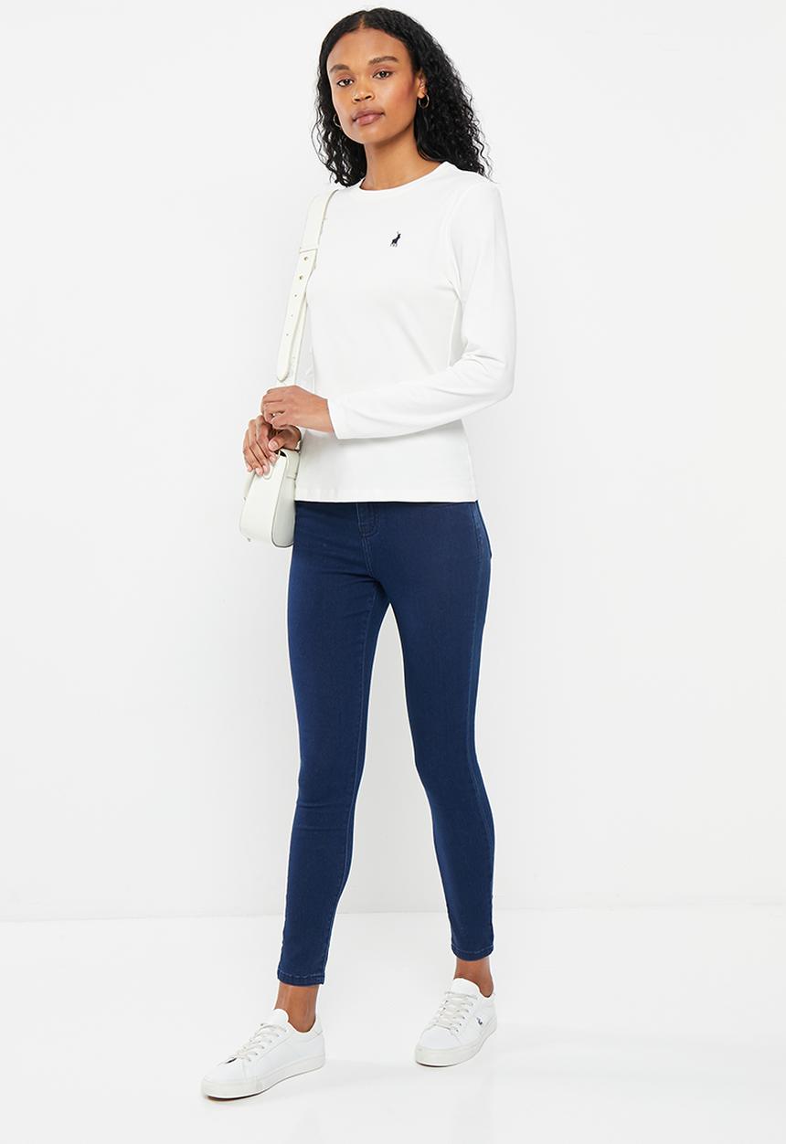 POLO - Women sml pony ls T-shirt - ecru