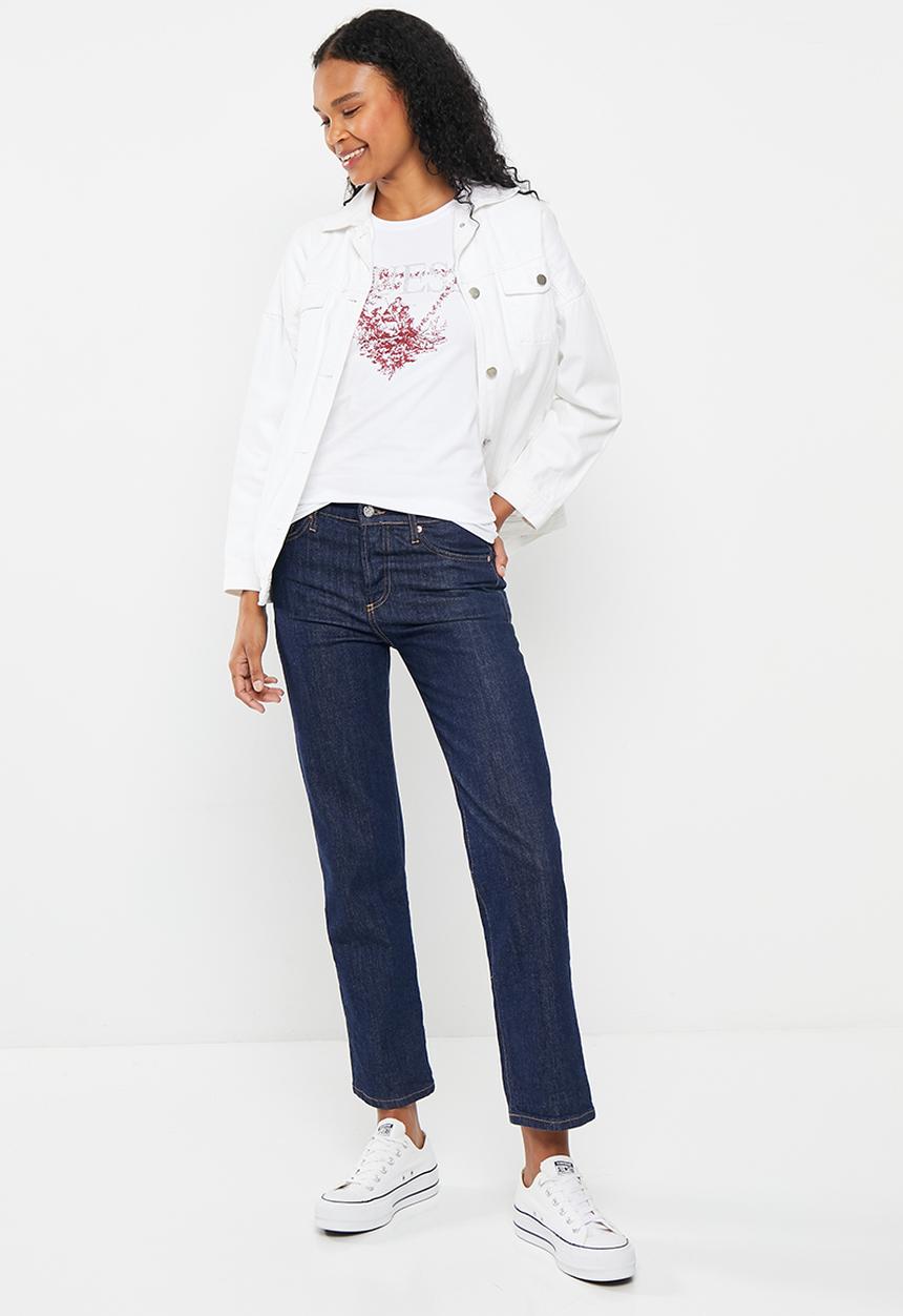 GUESS - Short sleeve triangle ladies logo r3 - pure white