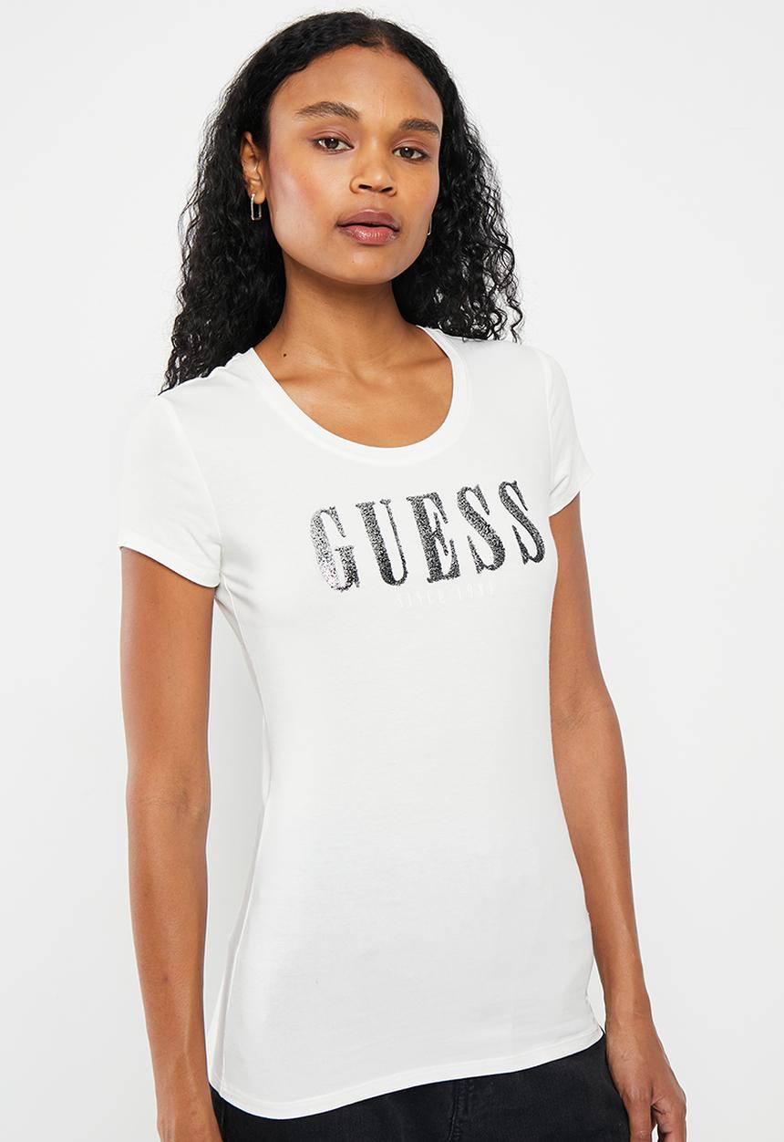 GUESS - Short sleeve cn fanny tee - cream white