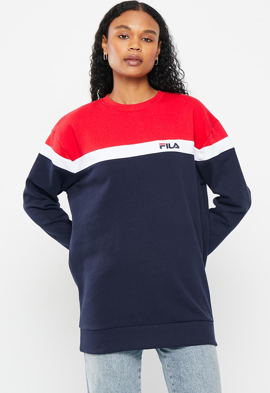 FILA - Ingrid sweatshirt - peacoat/white/chinese red