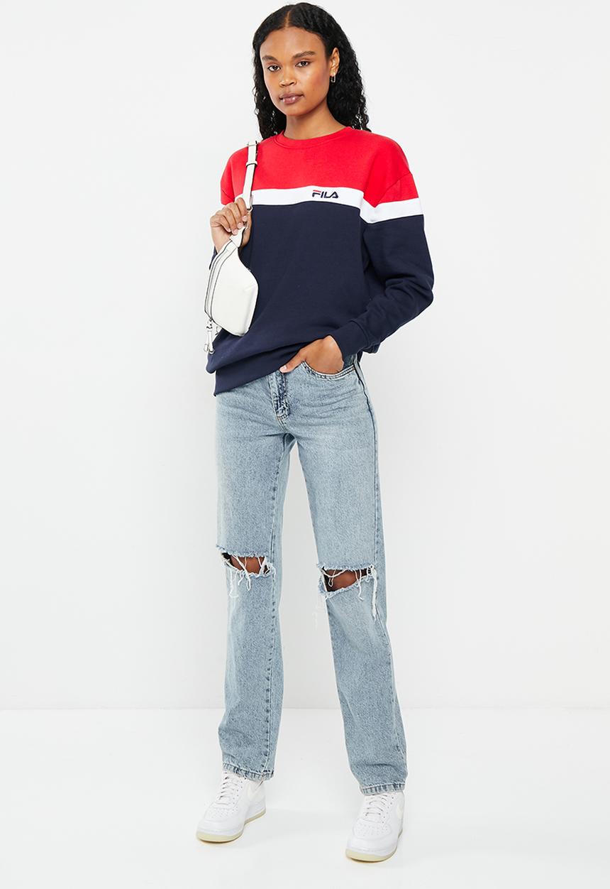 FILA - Ingrid sweatshirt - peacoat/white/chinese red