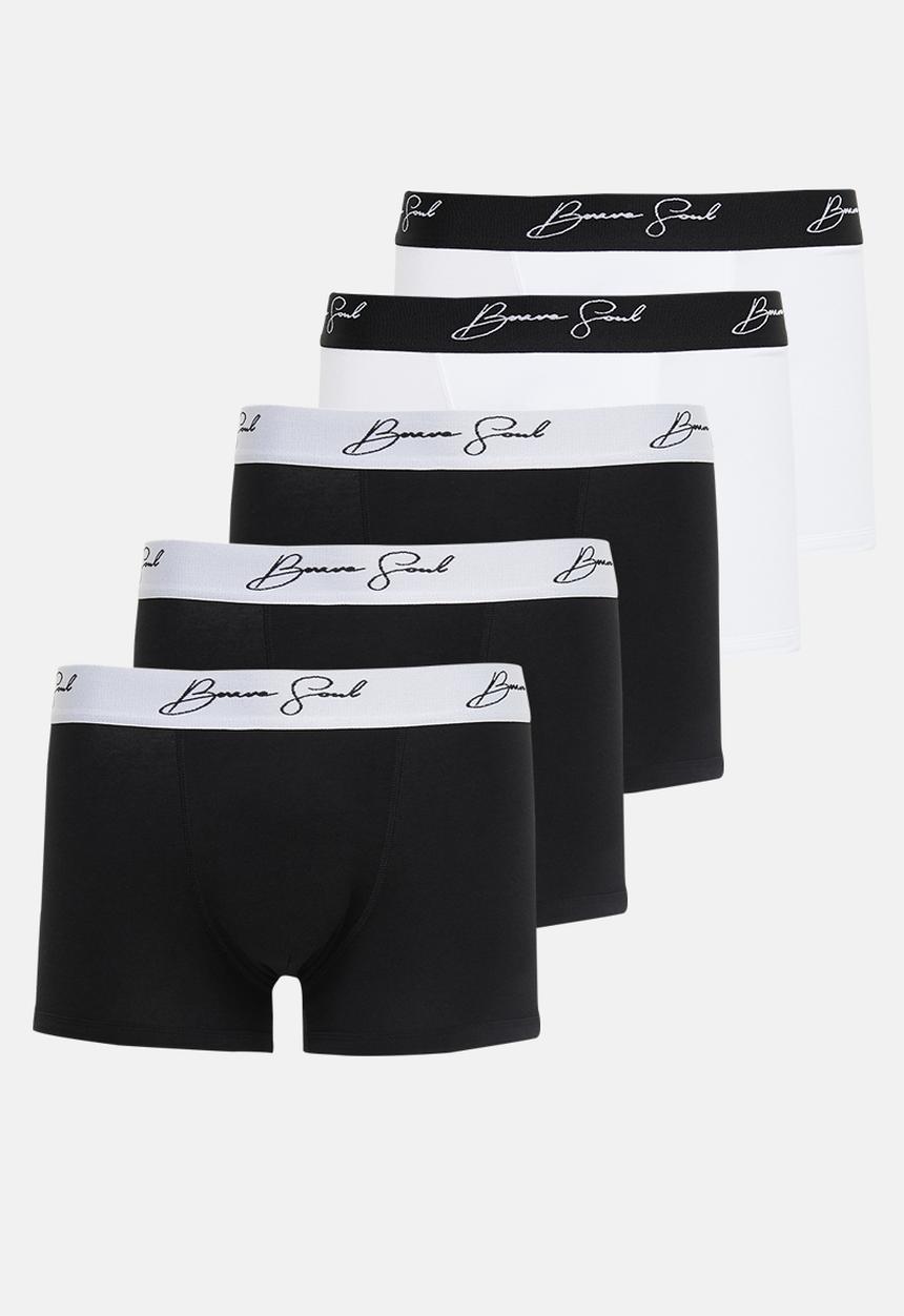 Brave Soul - Signature underwear 5 pack - black & white