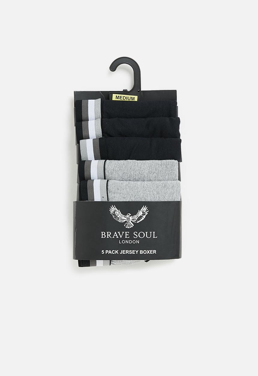 Brave Soul - Haye underwear 5 pack - black & grey 