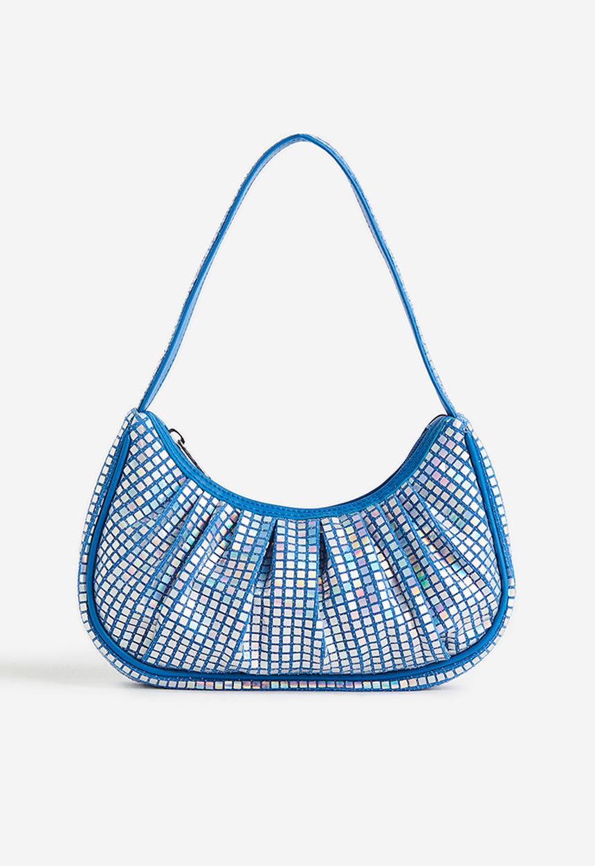 H&M - Sequined mini shoulder bag - blue/silver-coloured