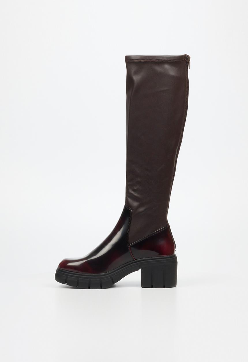 Miss Black - Calypso 2 knee length boot - burgundy