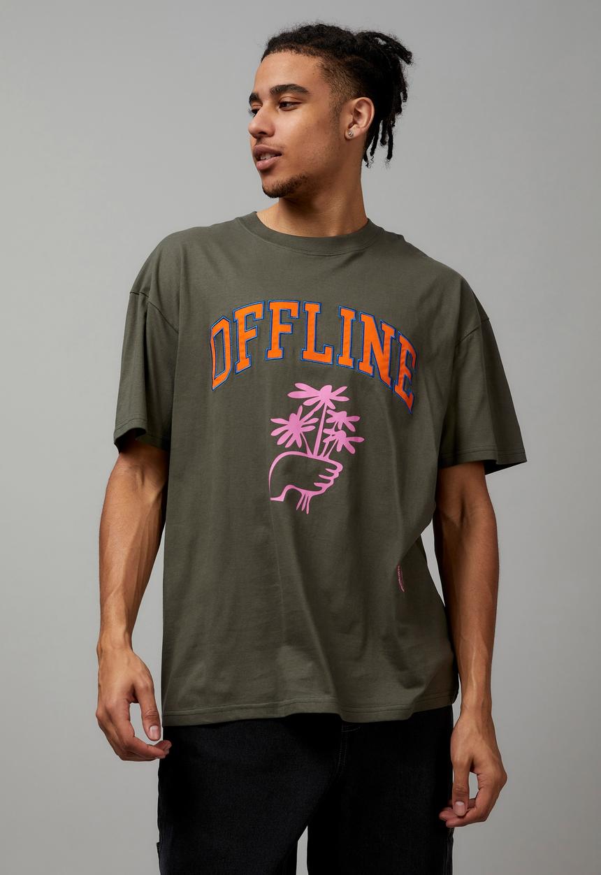 Cotton On -  Oversized open gallery t-shirt - hunter green & offline