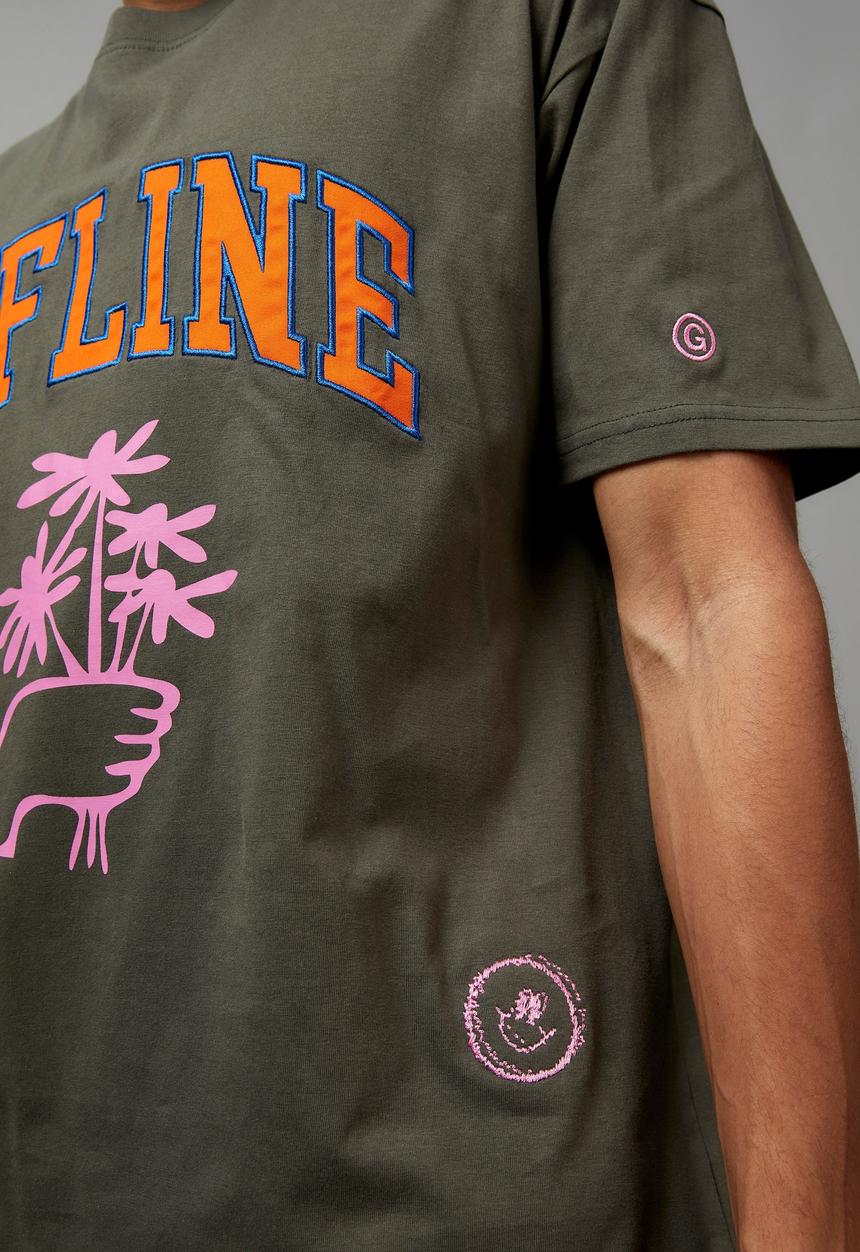 Cotton On -  Oversized open gallery t-shirt - hunter green & offline