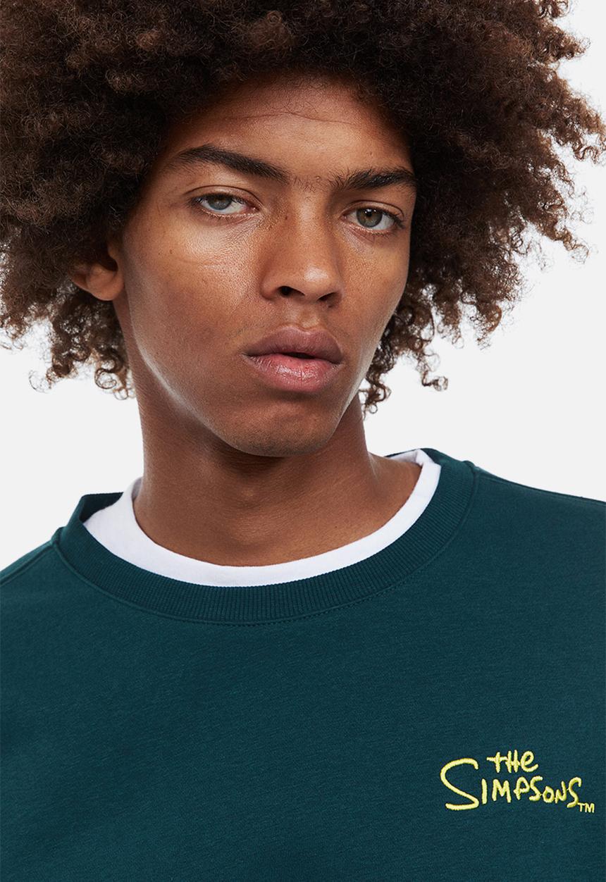 H&M - Regular fit printed sweatshirt - dark green/the simpsons