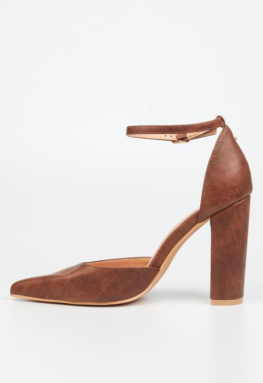 Miss Black - Criss3 ankle strap heel - chocolate