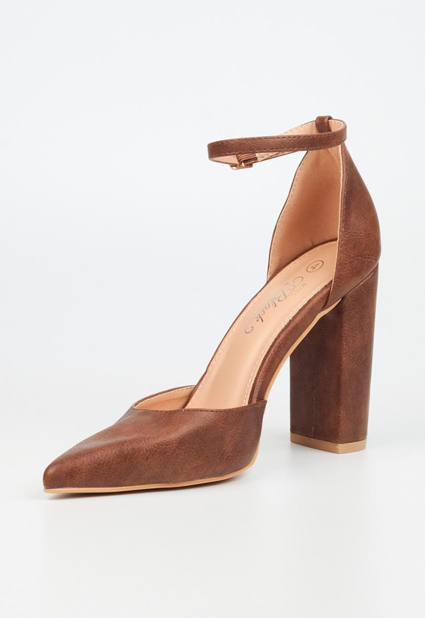Miss Black - Criss3 ankle strap heel - chocolate