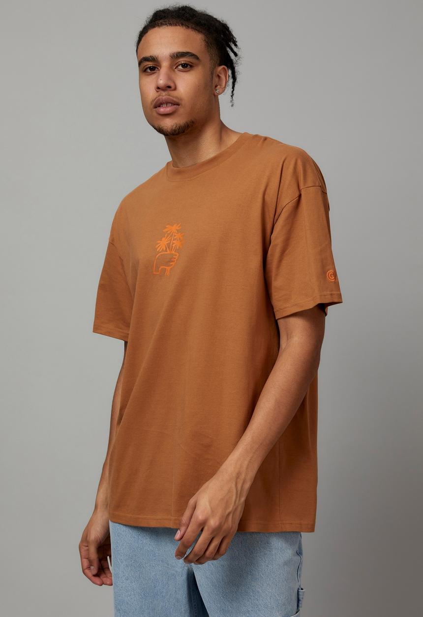 Cotton On - Oversized open gallery t-shirt - Tobacco & good times 