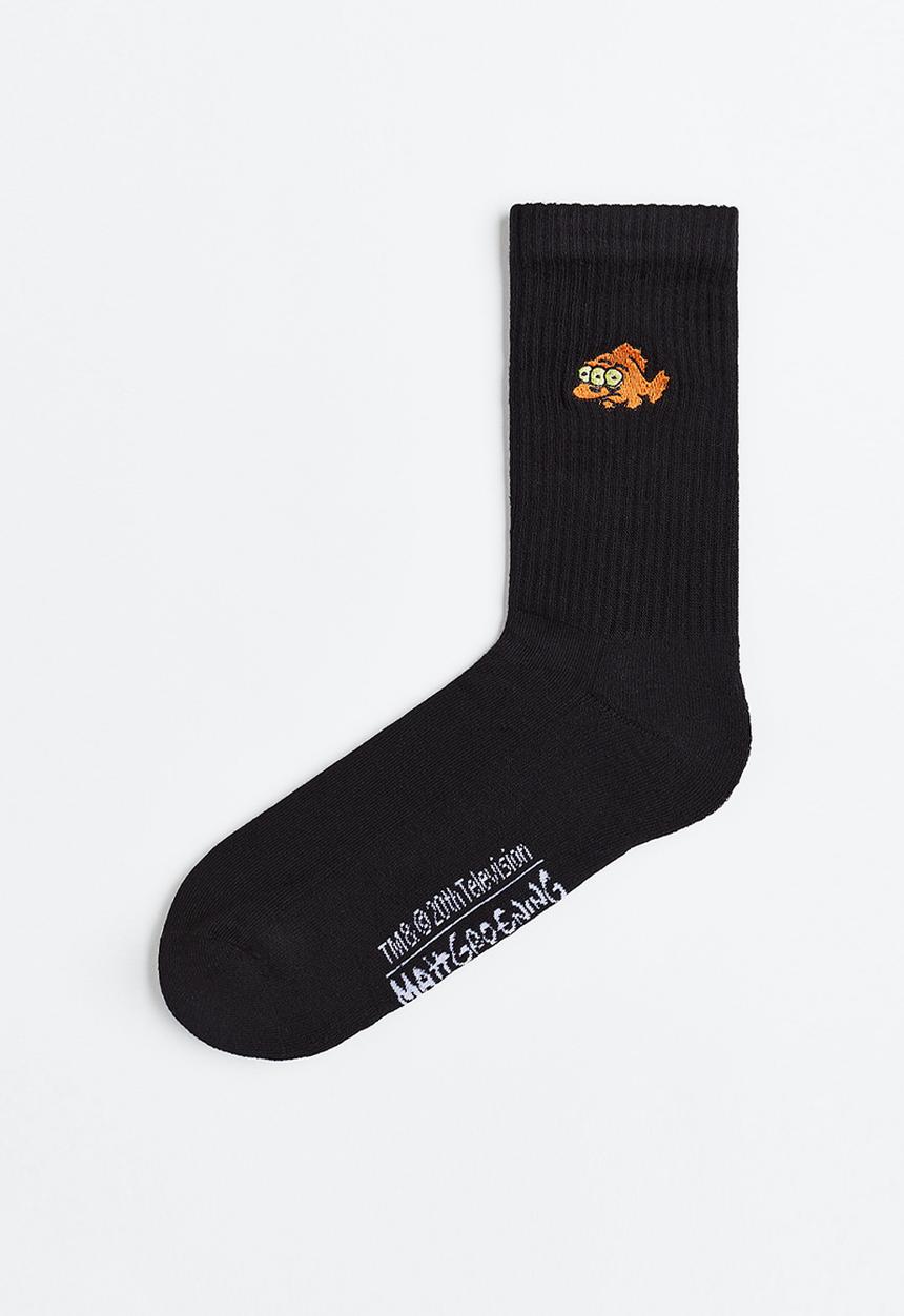H&M - Motif-detail socks - black/the simpsons