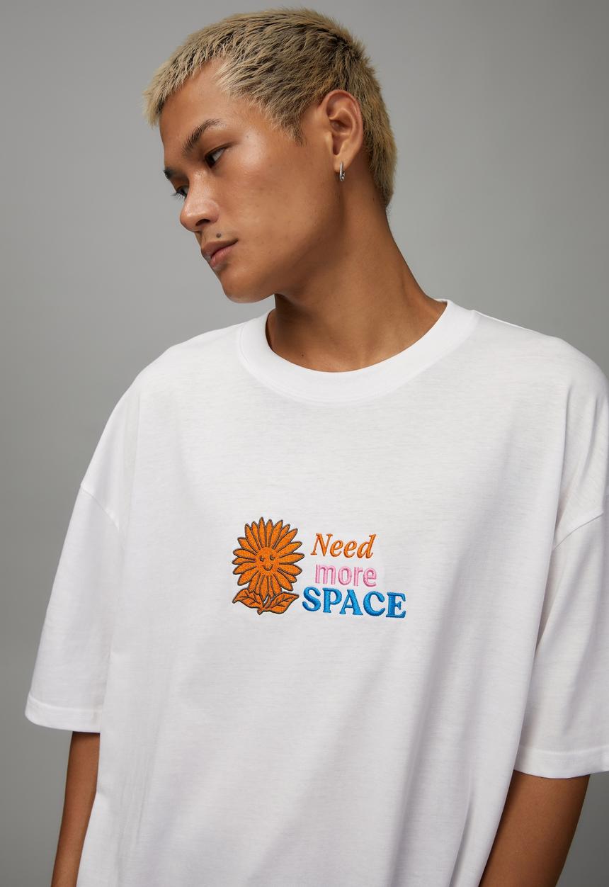 Cotton On - Oversized open gallery t-shirt - White, need more space 
