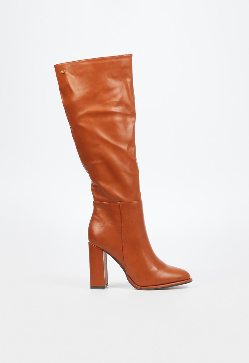 Miss Black - Shania 1 knee length boot - tan