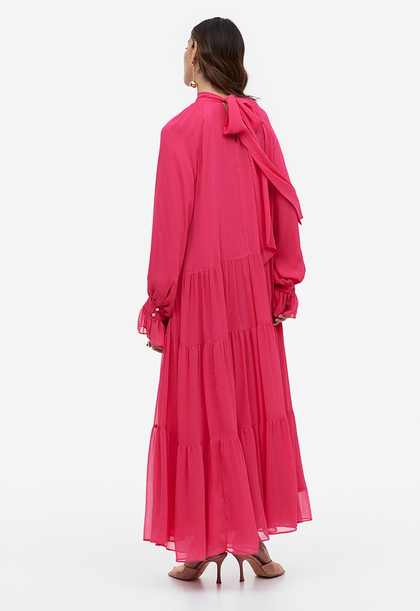 H&M - Tiered maxi dress - cerise