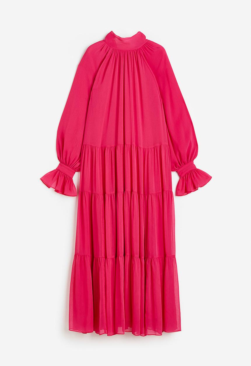 H&M - Tiered maxi dress - cerise
