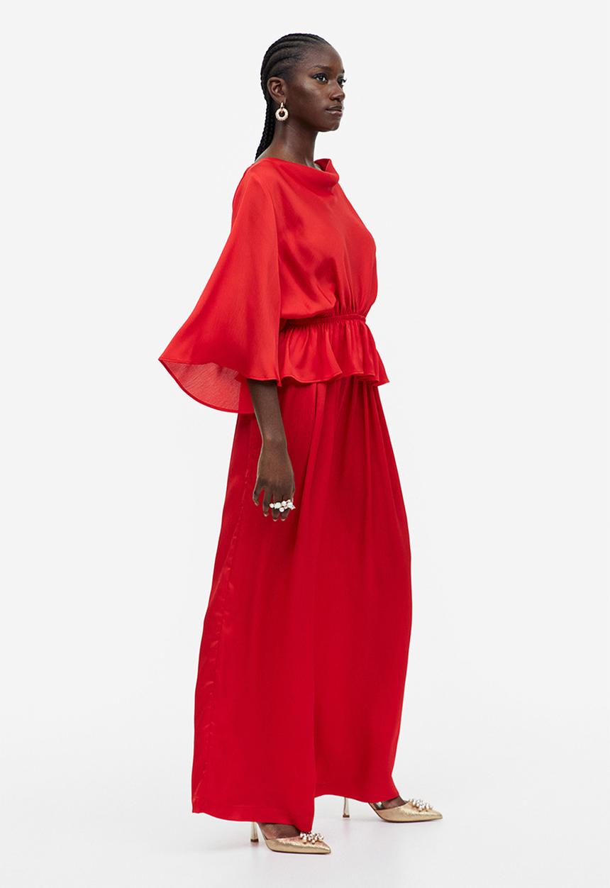 H&M - Crêpe-weave jumpsuit - bright red