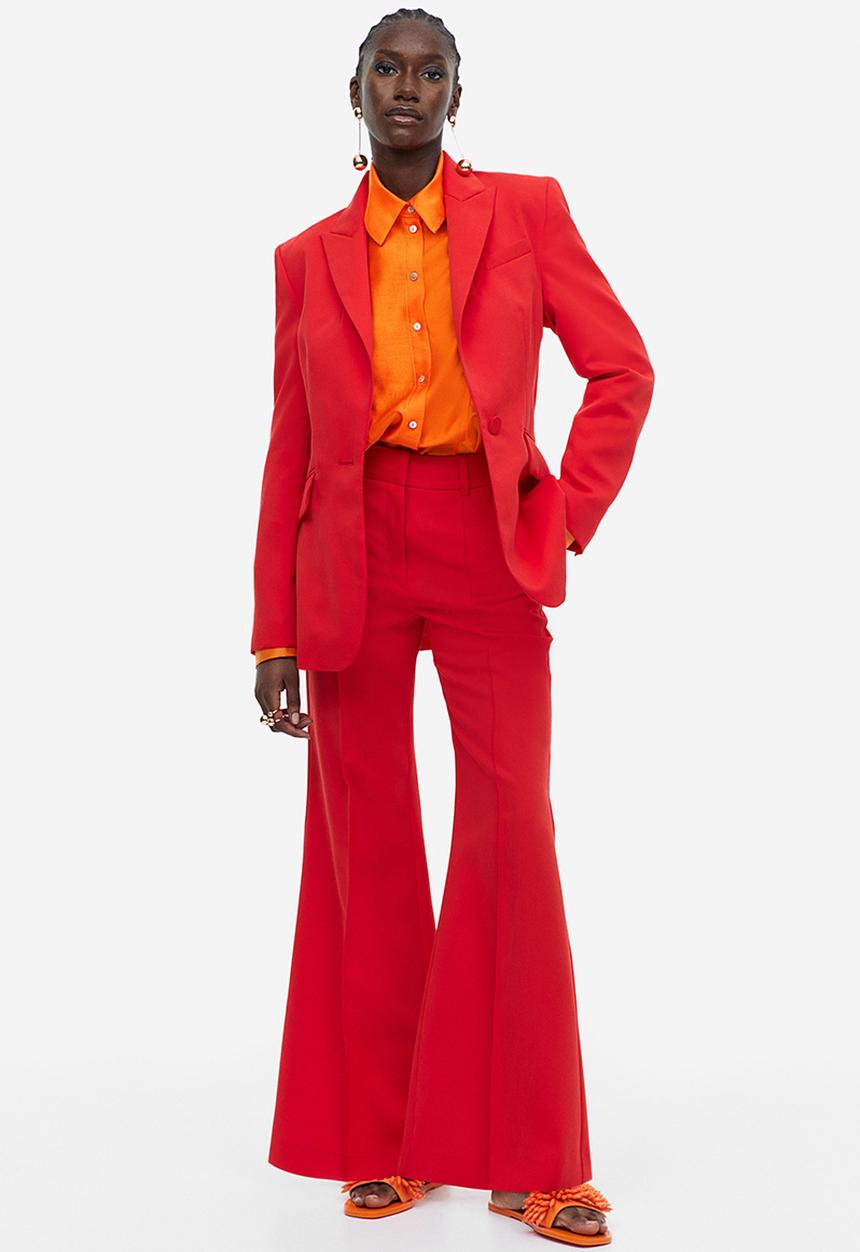 H&M - Flared tailored trousers - red