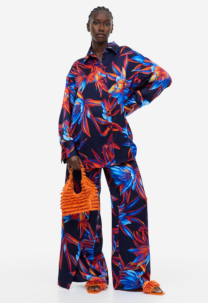 H&M - Patterned shirt - navy blue/patterned