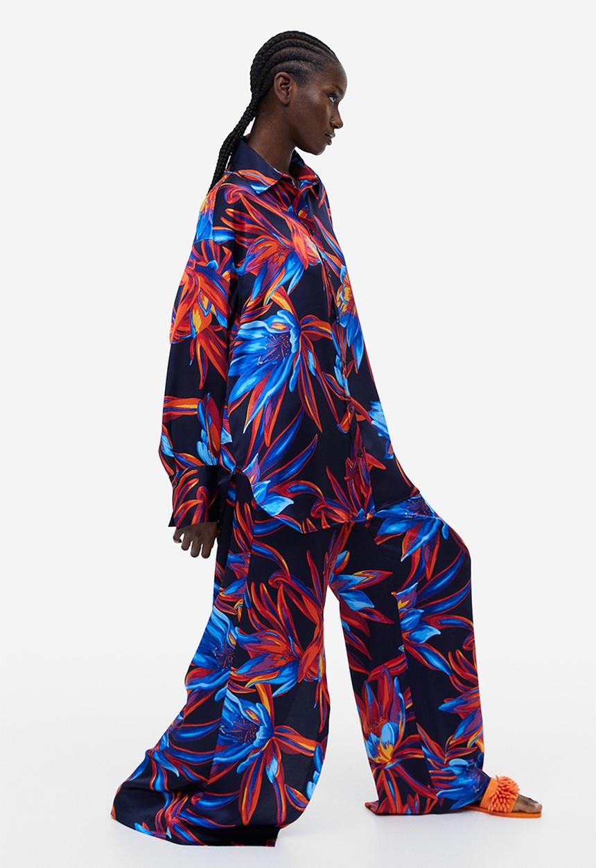 H&M - Patterned shirt - navy blue/patterned