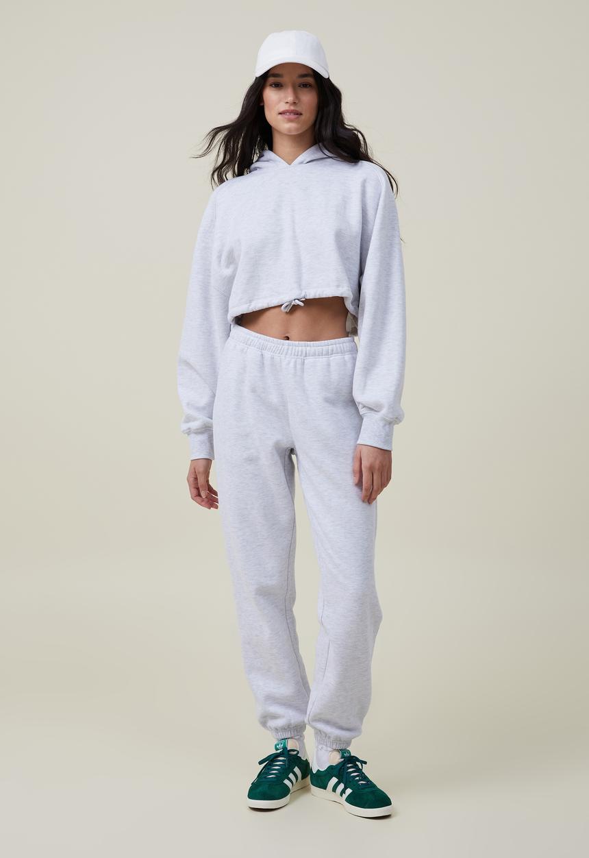 Cotton On - Plush cropped hoodie - cloudy grey marle