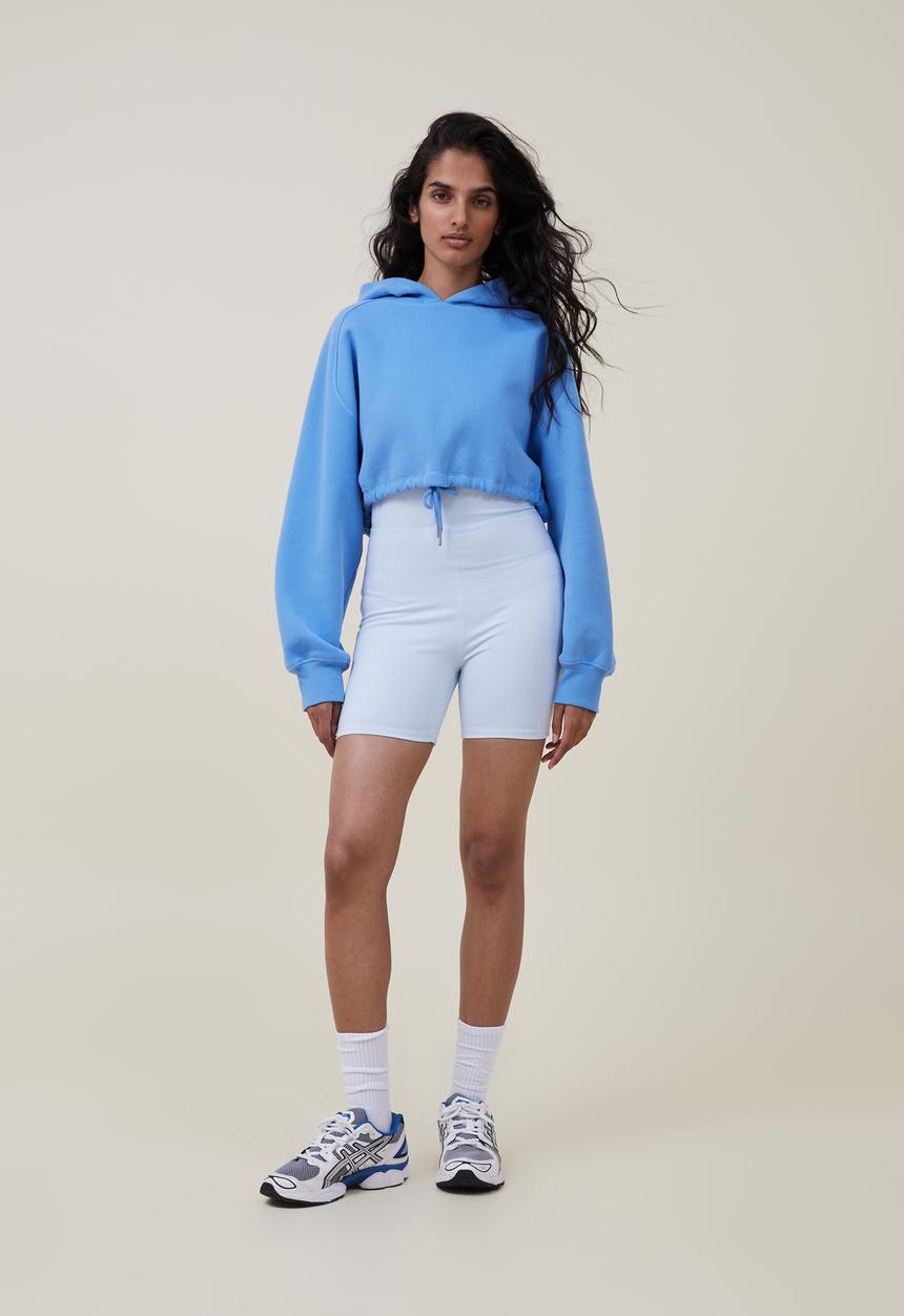 Cotton On -  Plush cropped hoodie - deep sky