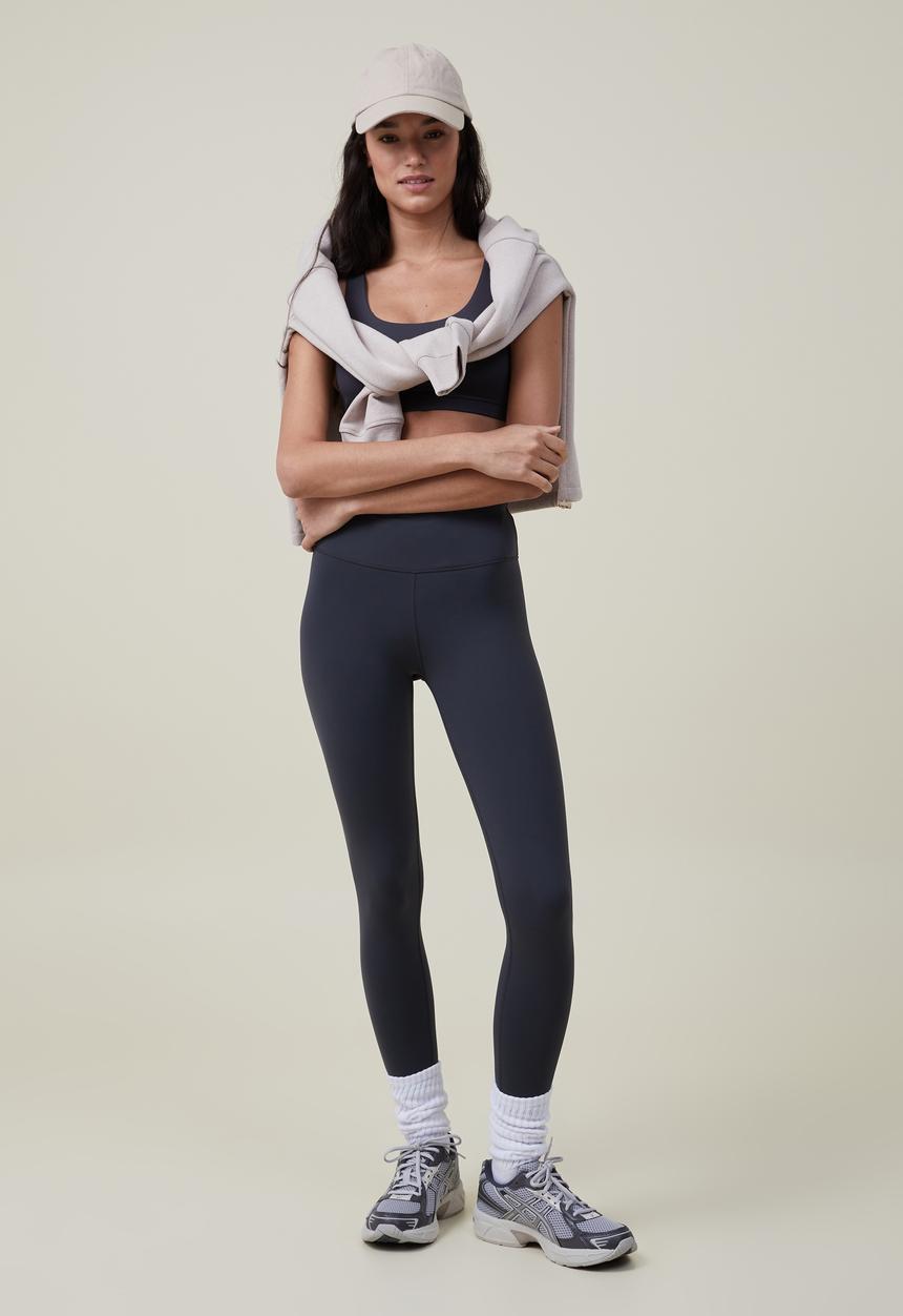 Cotton On - Plush rib half zip - sesame marle