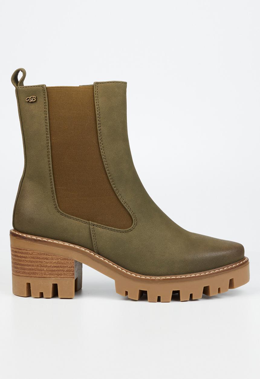Miss Black - Vixen 1 chelsea boot - olive