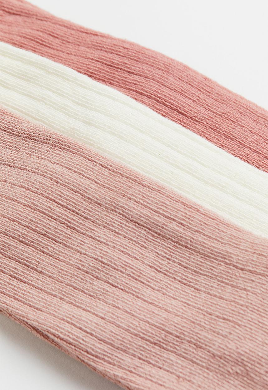H&M - 3-Pack tights - light pink/white/old rose