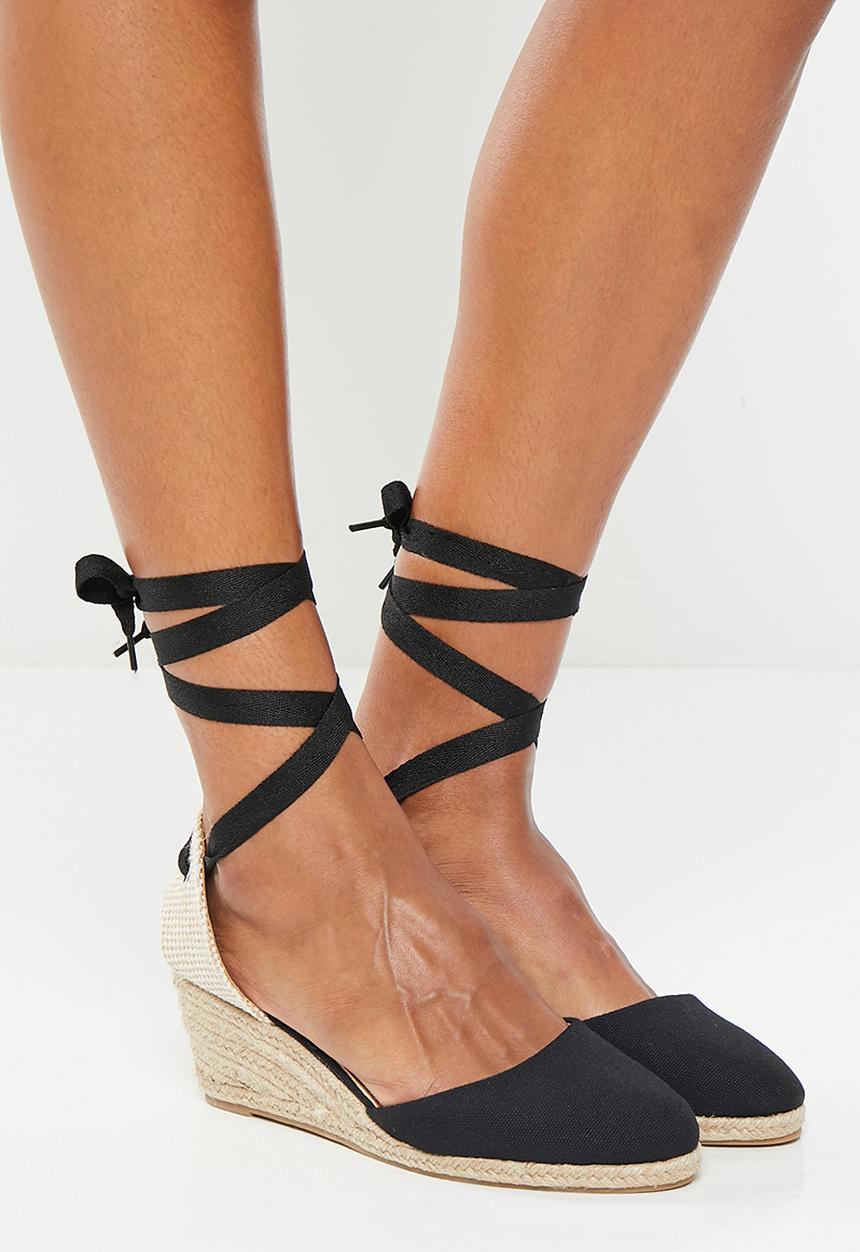 Superbalist - Jessica ankle tie espadrille - black