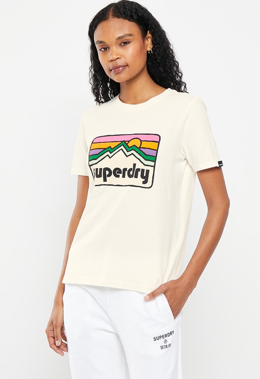 Superdry. - Vintage 90s terrain tee - winter white