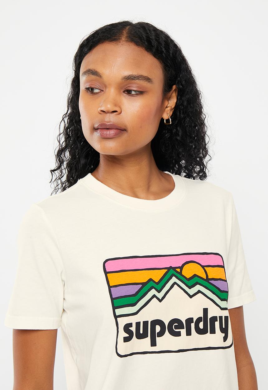 Superdry. - Vintage 90s terrain tee - winter white