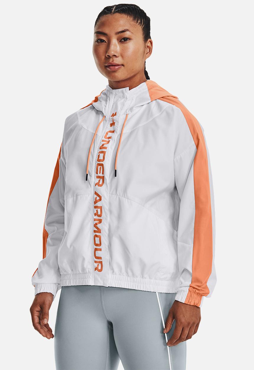 Under Armour - Ua rush woven fz jacket - white/mellow orange