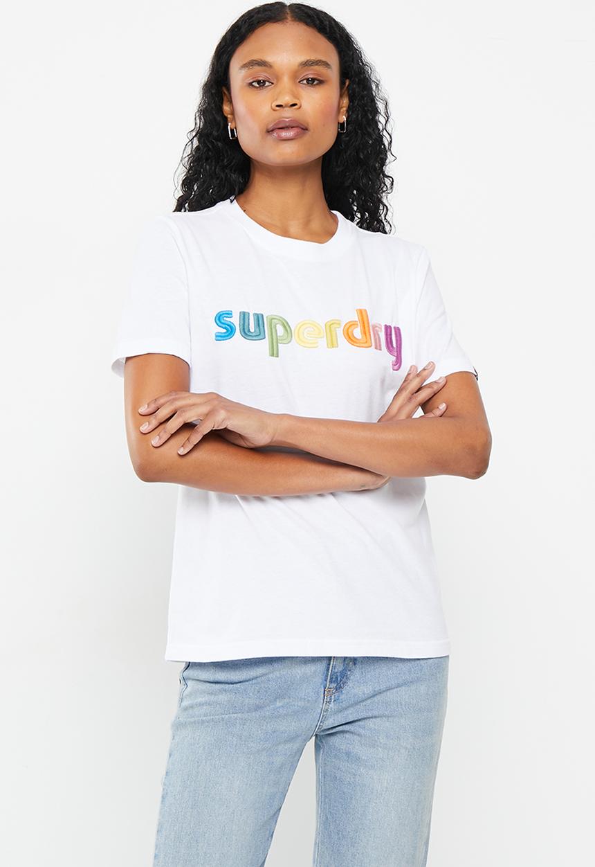 Superdry. - Vintage cl rainbow tee - optic