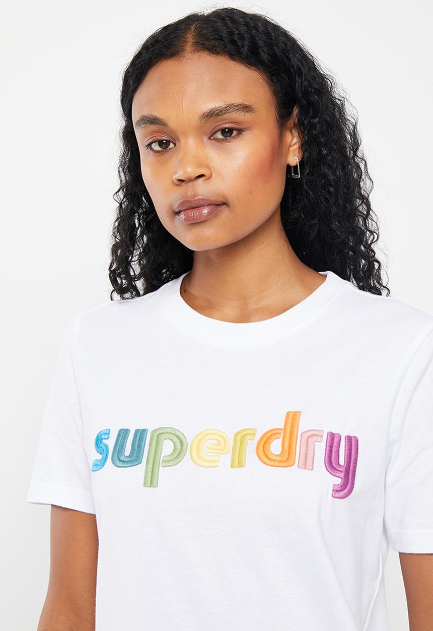 Superdry. - Vintage cl rainbow tee - optic