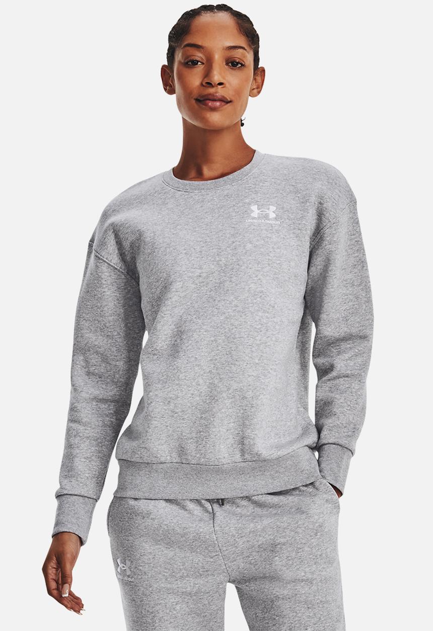Under Armour - Essential fleece crew - mod gray light heather/white