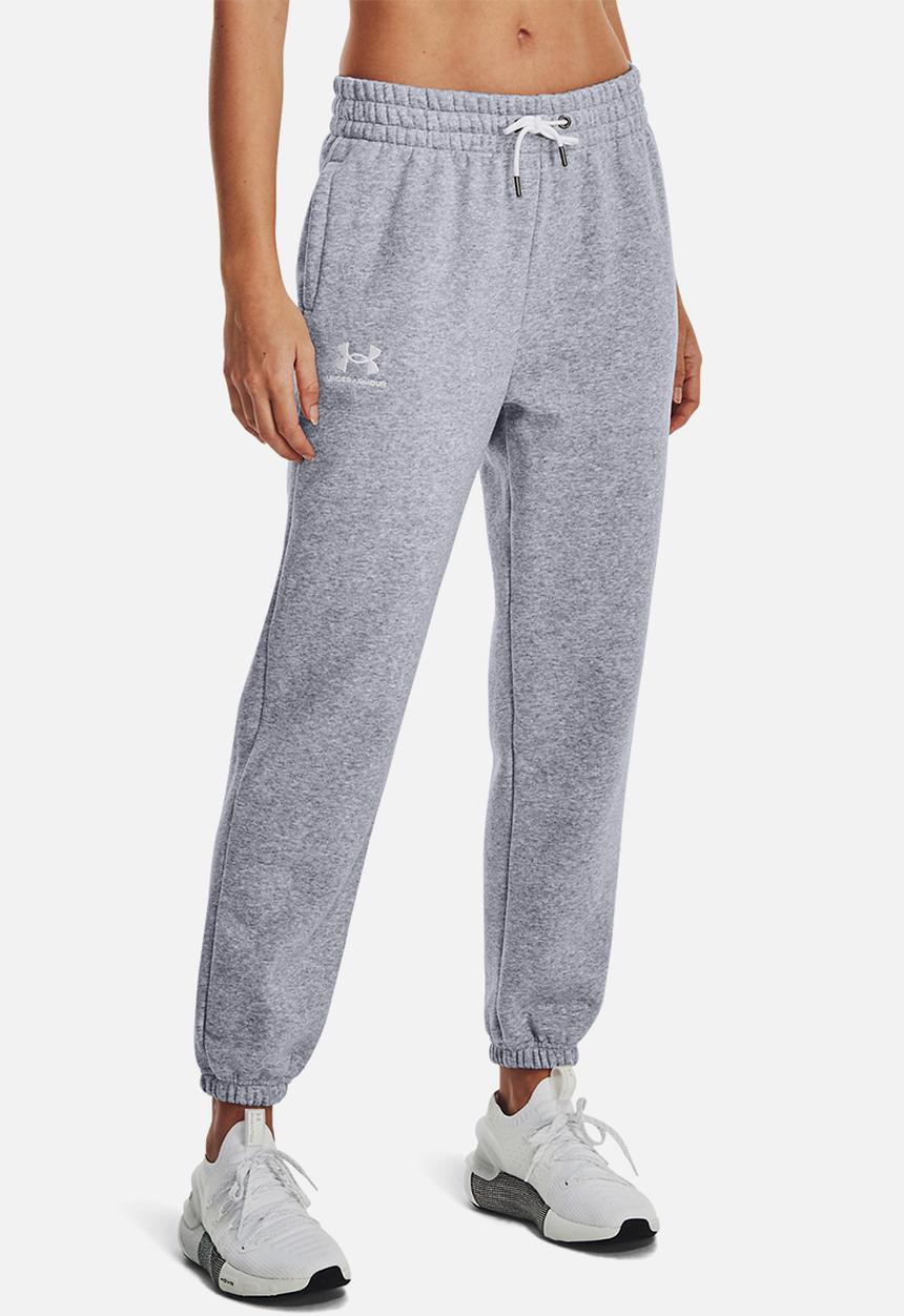 Under Armour - Essential fleece joggers - mod gray light heather/white