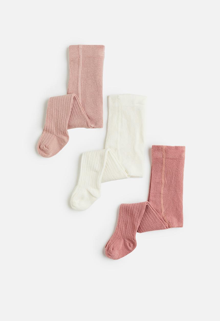 H&M - 3-Pack tights - light pink/white/old rose