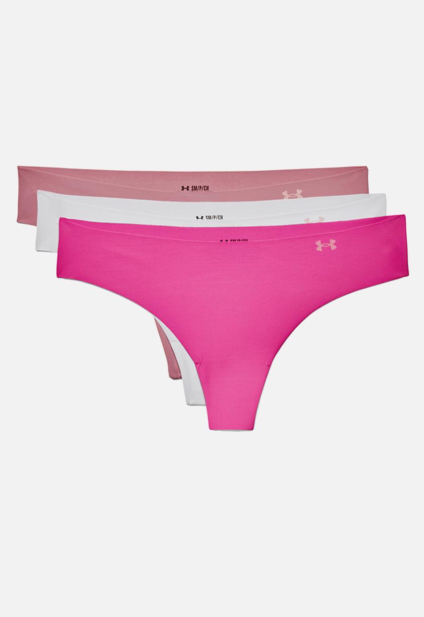 Under Armour - Pure stretch thong 3pack - pink elixir/halo gray/rebel pink