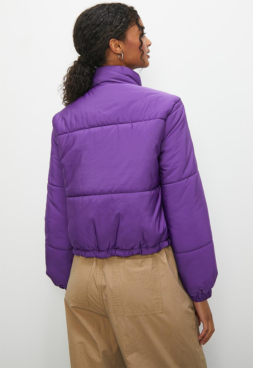 Blake - Cropped puffer - purple