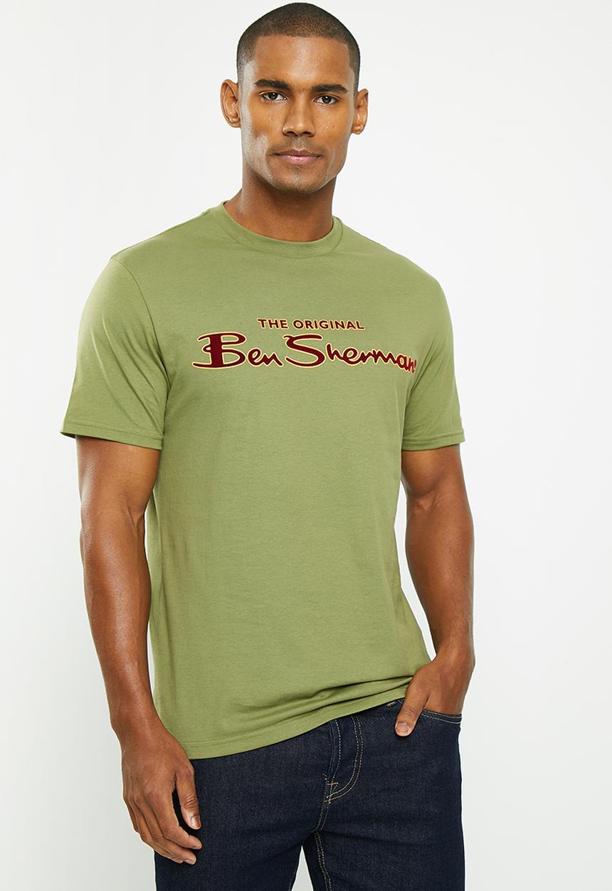 Ben Sherman - Signature tee-shirt flock print - loden green