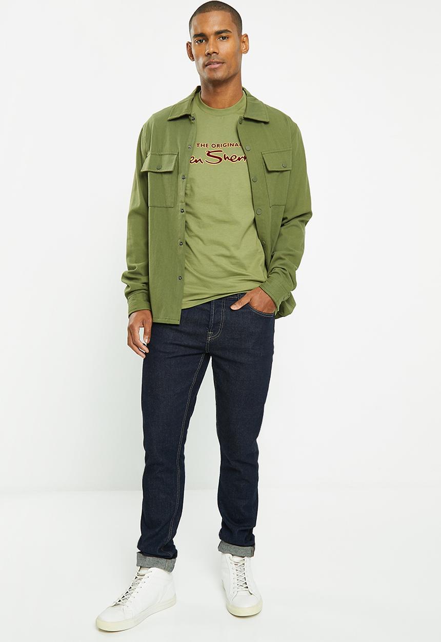 Ben Sherman - Signature tee-shirt flock print - loden green