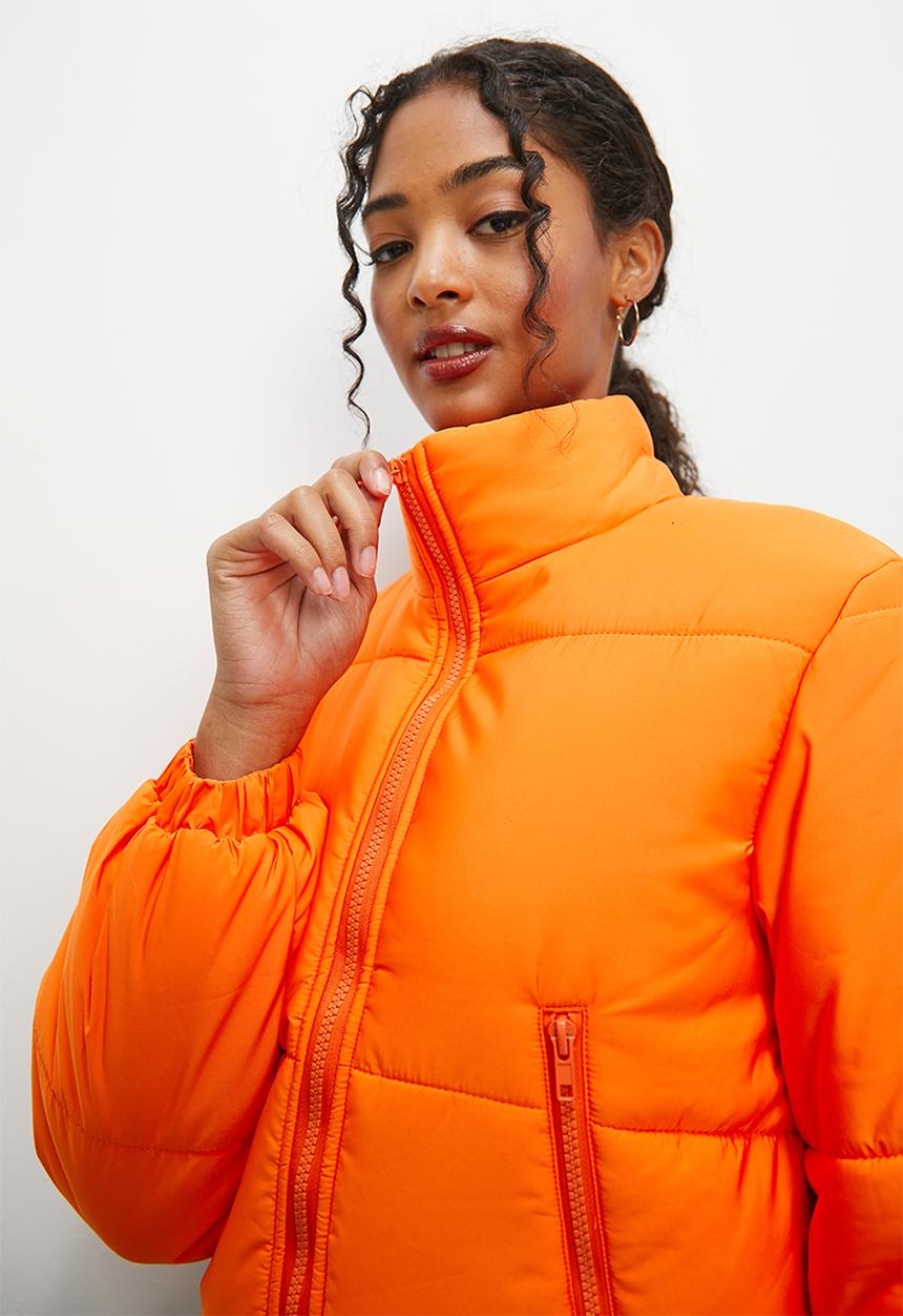 Blake - Cropped puffer - orange