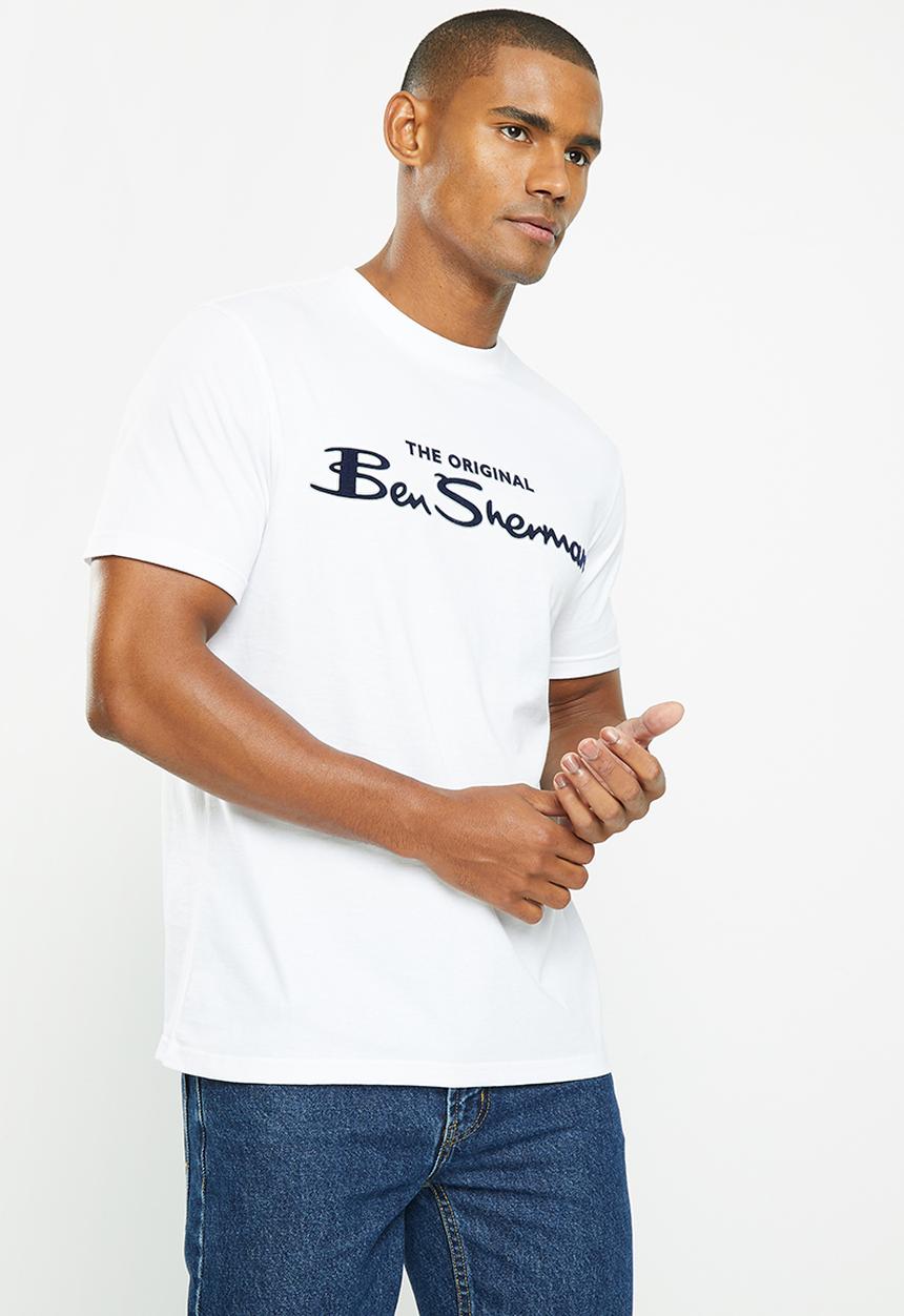 Ben Sherman - SIGNATURE TEE SHIRT FLOCK PRINT- WHITE