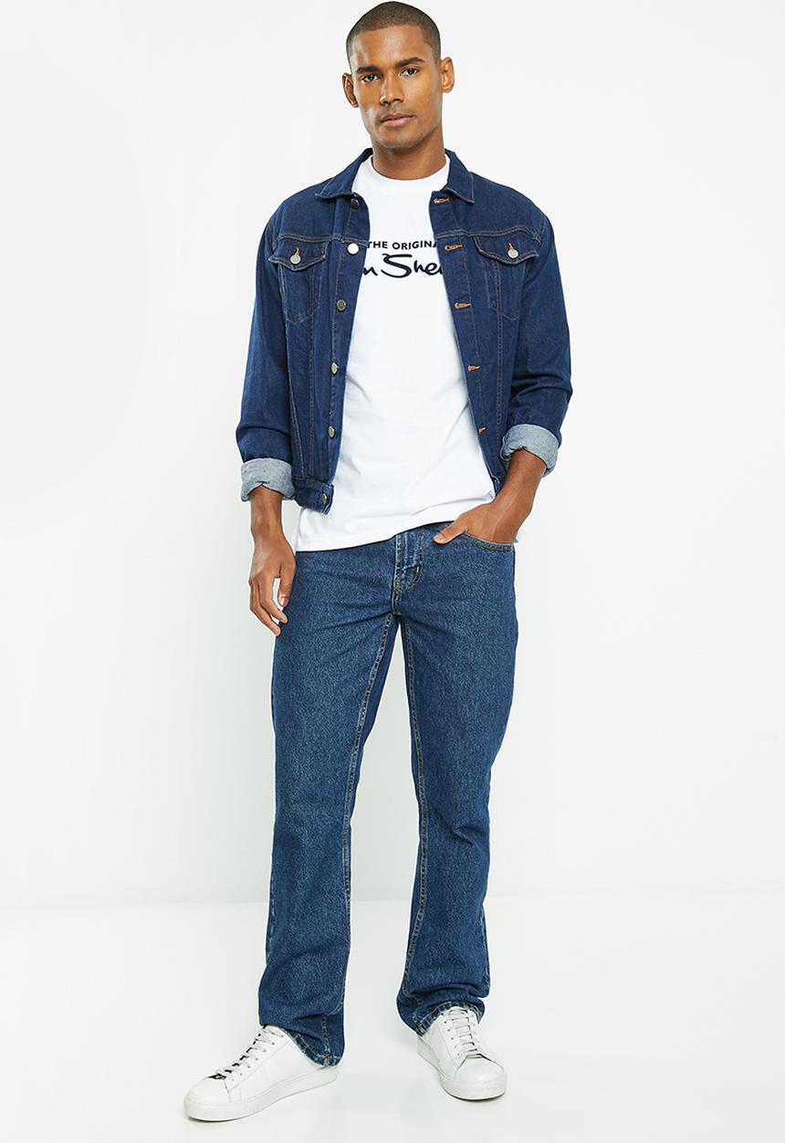 Ben Sherman - SIGNATURE TEE SHIRT FLOCK PRINT- WHITE